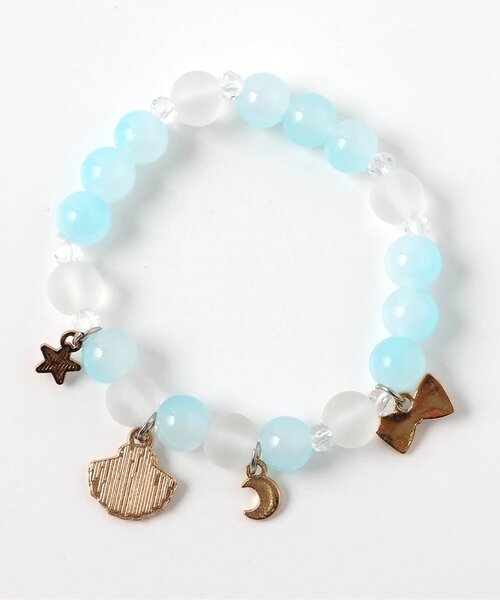 apres les cours（アプレレクール）の「シェルブレスレット（ブレスレット・キッズ・サックスブルー・FREE）」の5枚目の写真