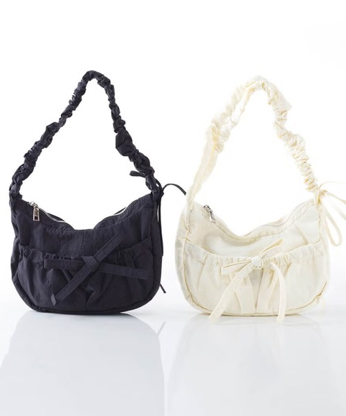 BarcosBlue(バルコスブルー)の「【BarcosBlue/バルコスブルー】ナイロンギャザーリボンハンドバッグ(ハンドバッグ・レディース・アイボリー/グレー/ブラック・ONE SIZE)」の14枚目の写真