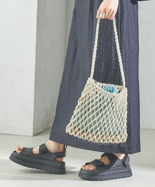 The Bagmati(ザバグマティ)の「The Bagmati:オーガンジー 巾着 マクラメ バッグ(ショルダーバッグ・レディース・ブラック/シルバー・ONE SIZE)」の11枚目の写真