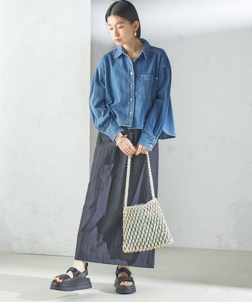 The Bagmati(ザバグマティ)の「The Bagmati:オーガンジー 巾着 マクラメ バッグ(ショルダーバッグ・レディース・ブラック/シルバー・ONE SIZE)」の16枚目の写真