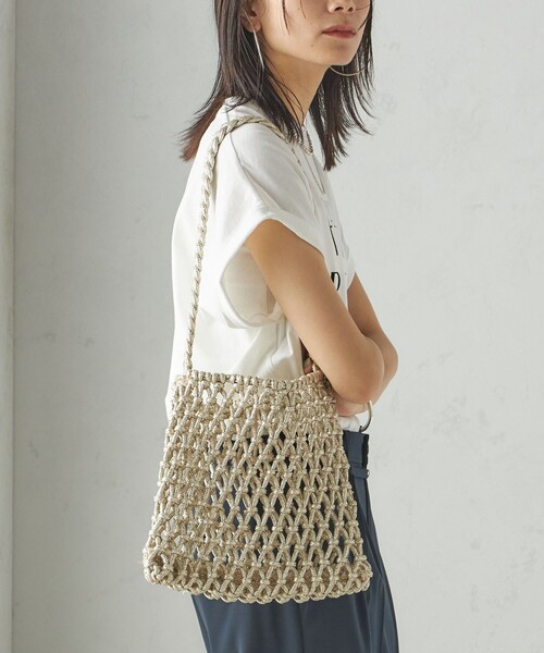 The Bagmati(ザバグマティ)の「The Bagmati:オーガンジー 巾着 マクラメ バッグ(ショルダーバッグ・レディース・ブラック/シルバー・ONE SIZE)」の21枚目の写真