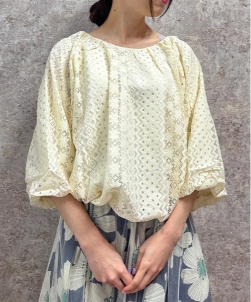 axes femme(アクシーズファム)の「総レースバルーンプルオーバー(Tシャツ/カットソー・レディース・ブラック/ミント/キナリ・FREE)」の16枚目の写真