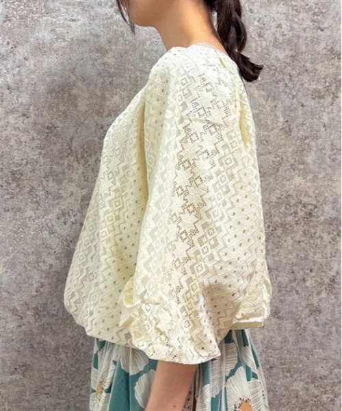 axes femme(アクシーズファム)の「総レースバルーンプルオーバー(Tシャツ/カットソー・レディース・ブラック/ミント/キナリ・FREE)」の17枚目の写真