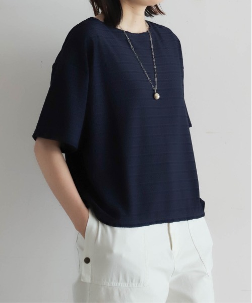 tシャツ メッシュナイロンボーダー　ボートネックP/O レディース メッシュナイロンボーダー ボートネックP/O（Tシャツ/カットソー
