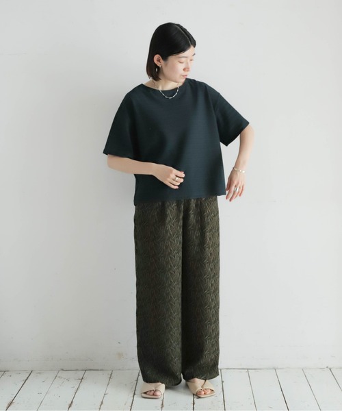 NOMBRE IMPAIR(ノンブルアンペール)の「メッシュナイロンボーダー ボートネックP/O(Tシャツ/カットソー・レディース・ネイビー/グリーン・FREE)」の5枚目の写真