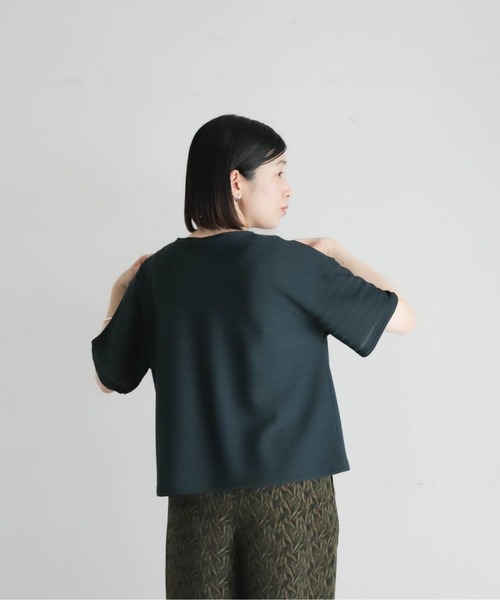 tシャツ メッシュナイロンボーダー　ボートネックP/O レディース メッシュナイロンボーダー ボートネックP/O（Tシャツ/カットソー