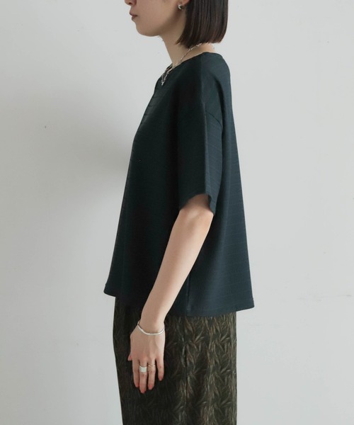 メッシュナイロンボーダー ボートネックP/O（Tシャツ/カットソー