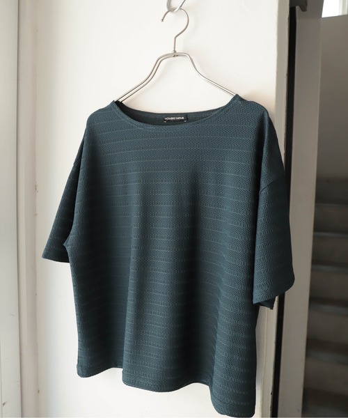 tシャツ メッシュナイロンボーダー　ボートネックP/O レディース メッシュナイロンボーダー ボートネックP/O（Tシャツ/カットソー
