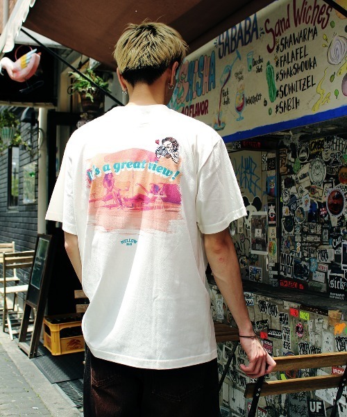 MELLOW（メロー）の「GREAT VIEW  SS TEE（Tシャツ/カットソー・メンズ・ホワイト/イエロー/ブラック・M/L/XL）」の6枚目の写真