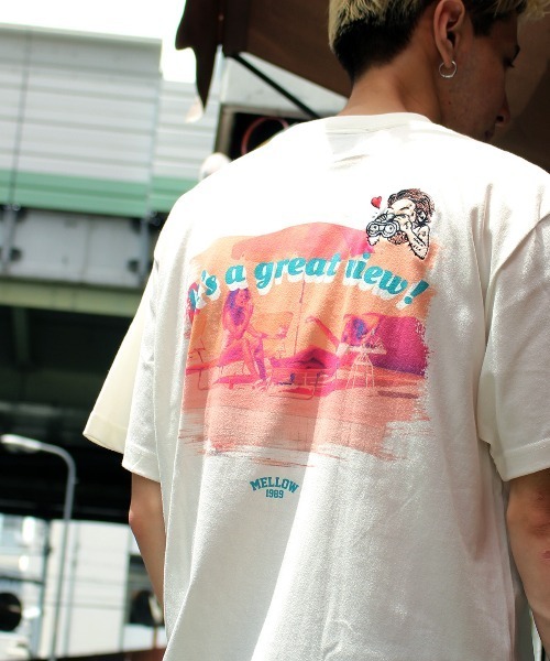 MELLOW（メロー）の「GREAT VIEW  SS TEE（Tシャツ/カットソー・メンズ・ホワイト/イエロー/ブラック・M/L/XL）」の8枚目の写真