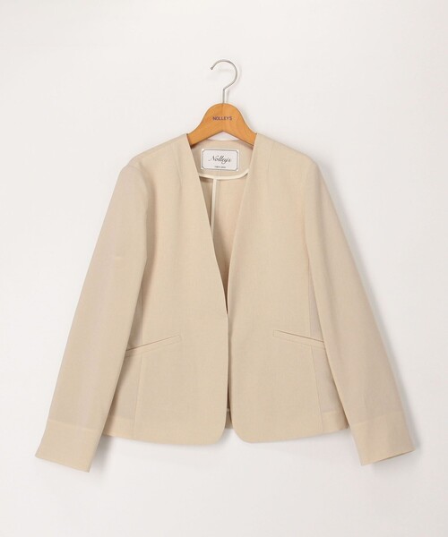 NOLLEY’S(ノーリーズ)の「《セットアップ対応》ウォッシャブルドライトロピカルVネックジャケット(ノーカラージャケット・レディース・ネイビー/ベージュ・36/38/40)」の19枚目の写真