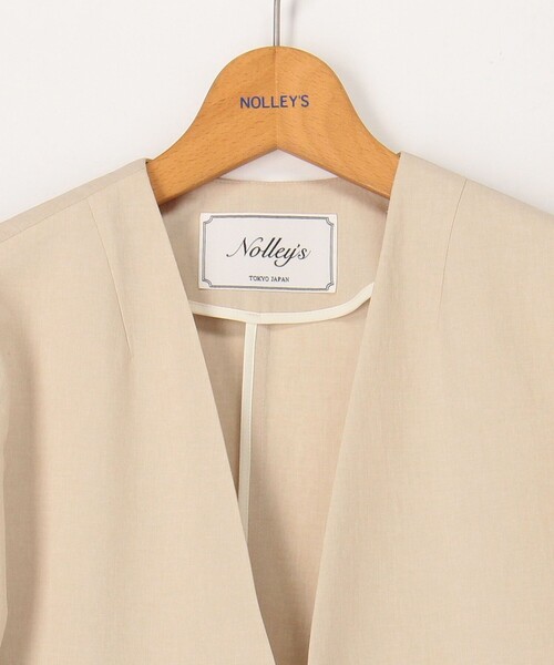 NOLLEY’S(ノーリーズ)の「《セットアップ対応》ウォッシャブルドライトロピカルVネックジャケット(ノーカラージャケット・レディース・ネイビー/ベージュ・36/38/40)」の21枚目の写真