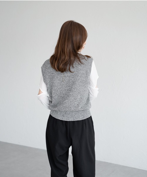 raffime(ラフィミー)の「【Raffime】Vネックメランジニットベスト(ベスト・レディース・ブラック系その他/ブラウン系その他/ホワイト系その他・フリー)」の20枚目の写真