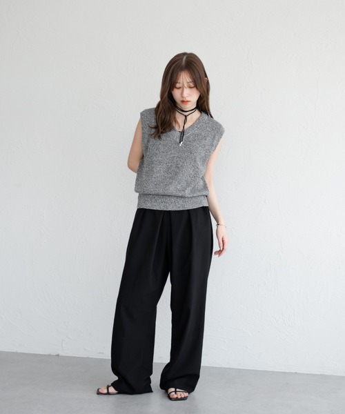 セール】Vネックメランジニットベスト（ベスト）｜raffime（ラフィミー