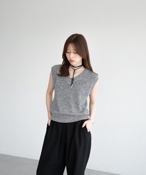 raffime(ラフィミー)の「【Raffime】Vネックメランジニットベスト(ベスト・レディース・ブラック系その他/ブラウン系その他/ホワイト系その他・フリー)」の22枚目の写真