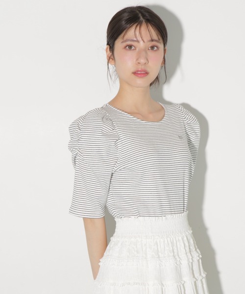 JILL by JILL STUART(ジルバイジルスチュアート)の「プレート付きパワショルカットソー(Tシャツ/カットソー・レディース・ブラック/ホワイト/ホワイト系その他・FREE)」の16枚目の写真