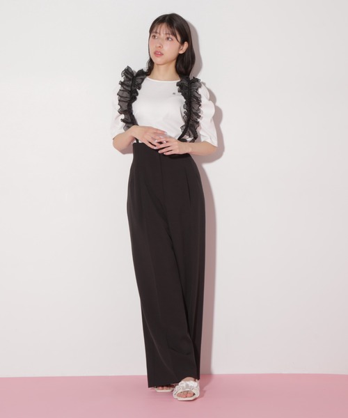 JILL by JILL STUART(ジルバイジルスチュアート)の「プレート付きパワショルカットソー(Tシャツ/カットソー・レディース・ブラック/ホワイト/ホワイト系その他・FREE)」の9枚目の写真