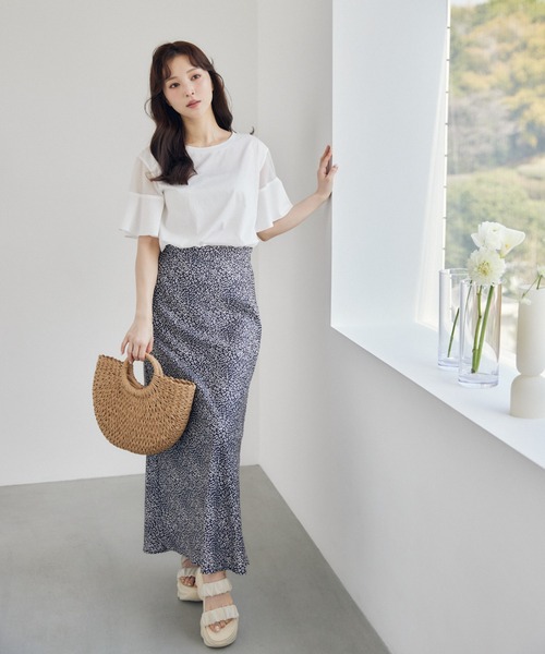 mysty woman（ミスティウーマン）の「バイヤスマーメイドスカート 491366（スカート・レディース・ブラック/ベージュ/ブラウン系その他・FREE）」の2枚目の写真