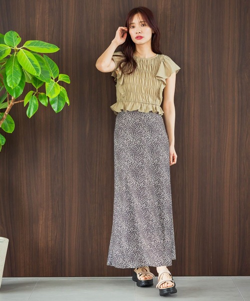 mysty woman（ミスティウーマン）の「バイヤスマーメイドスカート 491366（スカート・レディース・ブラック/ベージュ/ブラウン系その他・FREE）」の6枚目の写真