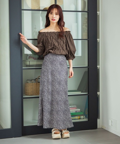 mysty woman（ミスティウーマン）の「バイヤスマーメイドスカート 491366（スカート・レディース・ブラック/ベージュ/ブラウン系その他・FREE）」の7枚目の写真