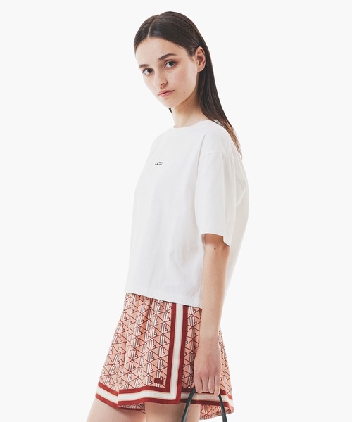 LACOSTE(ラコステ)の「ワイド&ショートネームステッチTシャツ(Tシャツ/カットソー・レディース・ブラック/ホワイト/ブラウン・36/34/40/38)」の9枚目の写真
