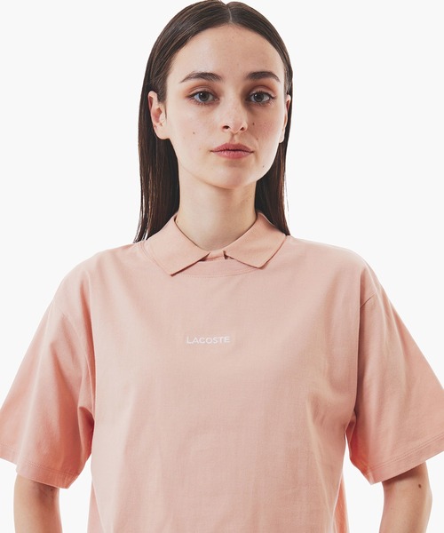 【LACOSTE】ワイド＆ショートネームステッチTシャツ セール】ワイド＆ショートネームステッチTシャツ（Tシャツ
