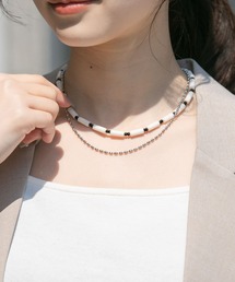 SMELLY | ビーズメタルボールレイヤードネックレス(ネックレス)