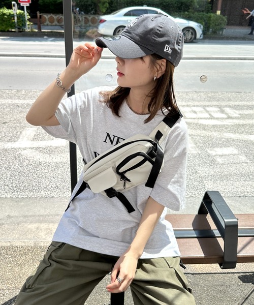 CLEA(クレア)の「ポケット付きボディバッグ/ウエストバッグ(ボディバッグ/ウエストポーチ・レディース・ブラック/ホワイト・FREE)」の10枚目の写真