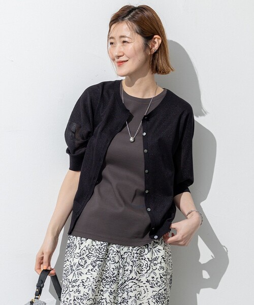 23区シャイニーシアーカーディガン 洗える】シャイニーシアー ドルマン