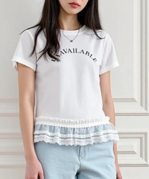 .KOM（ドットコム）の「A'GEM/9 × .kom 『.KOM/ドットケーオーエム』 レースカットソー②（Tシャツ/カットソー・レディース・アイボリー/グレー・FREE）」の7枚目の写真