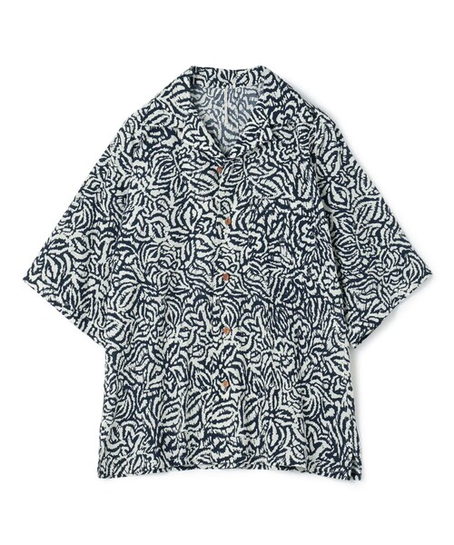 19SS/ハーフスリーブシャツ・MISTER IT/半袖シャツ/M/レーヨン/BEG/無地/Emy-19SS カラーリネン 半袖シャツ（ダークブルー） ｜ポール・スミス