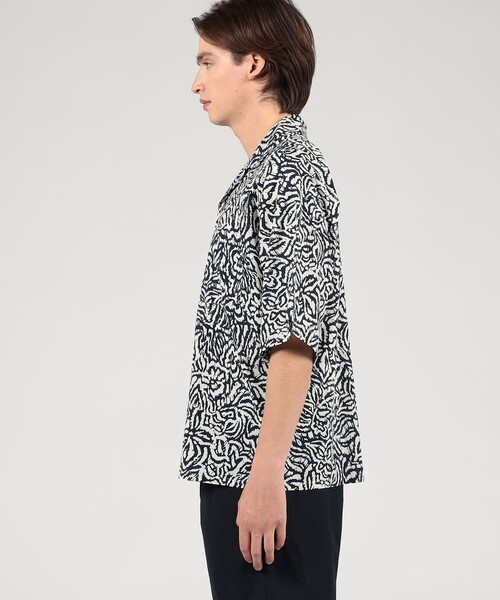 19SS/ハーフスリーブシャツ・MISTER IT/半袖シャツ/M/レーヨン/BEG/無地/Emy-19SS セール】折り返しタックスリーブ半袖シャツ（シャツ/ブラウス