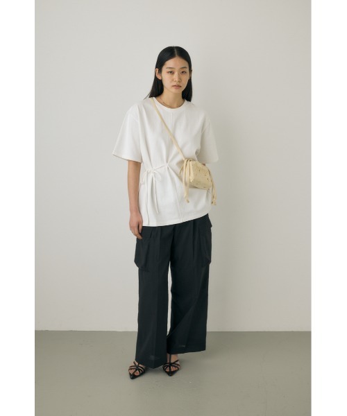 M_（エムアンダーバー）の「【M_】シアーワイドパンツ　リサイクルポリエステル使用（その他パンツ・レディース・ホワイト/ブラック・1/2）」の6枚目の写真