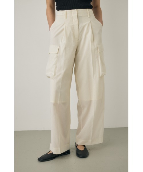 M_（エムアンダーバー）の「【M_】シアーワイドパンツ　リサイクルポリエステル使用（その他パンツ・レディース・ホワイト/ブラック・1/2）」の8枚目の写真