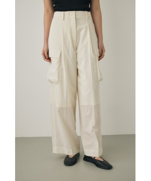 M_（エムアンダーバー）の「【M_】シアーワイドパンツ　リサイクルポリエステル使用（その他パンツ・レディース・ホワイト/ブラック・1/2）」の9枚目の写真