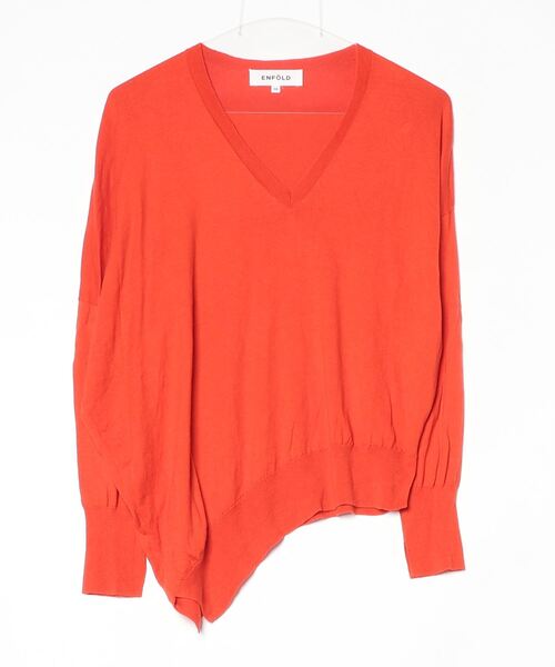 ENFOLD Vネックニット ENFOLD（エンフォルド）の「シルクコットンVネックスリットTOP