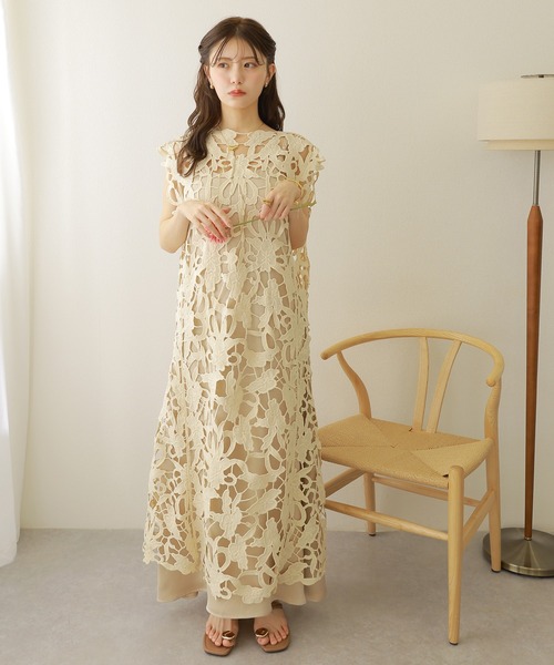 LAUREN ローレン ロングワンピース リネン レーヨン　花柄 総柄160cm LAUREN ローレン ロングワンピース リネン レーヨン 花柄 総柄160cm