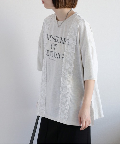 cepo(セポ)の「ロゴプリント レース半袖Tee(Tシャツ/カットソー・レディース・ホワイト/ライトグレー/ブラック・FREE)」の20枚目の写真
