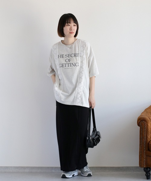 cepo(セポ)の「ロゴプリント レース半袖Tee(Tシャツ/カットソー・レディース・ホワイト/ライトグレー/ブラック・FREE)」の15枚目の写真