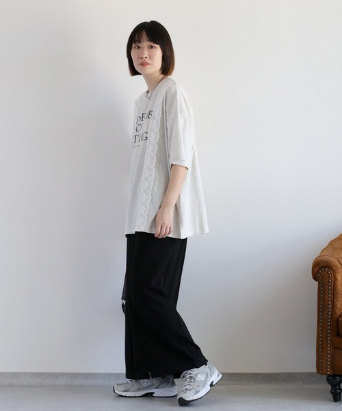 cepo(セポ)の「ロゴプリント レース半袖Tee(Tシャツ/カットソー・レディース・ホワイト/ライトグレー/ブラック・FREE)」の16枚目の写真