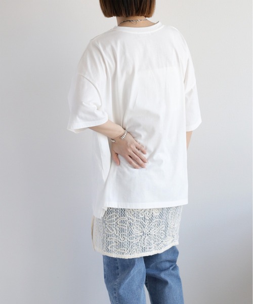 cepo(セポ)の「ロゴプリント レース半袖Tee(Tシャツ/カットソー・レディース・ホワイト/ライトグレー/ブラック・FREE)」の11枚目の写真