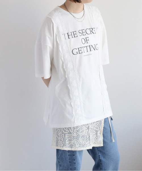 cepo(セポ)の「ロゴプリント レース半袖Tee(Tシャツ/カットソー・レディース・ホワイト/ライトグレー/ブラック・FREE)」の13枚目の写真