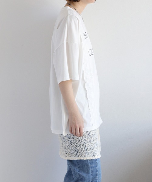 cepo(セポ)の「ロゴプリント レース半袖Tee(Tシャツ/カットソー・レディース・ホワイト/ライトグレー/ブラック・FREE)」の12枚目の写真