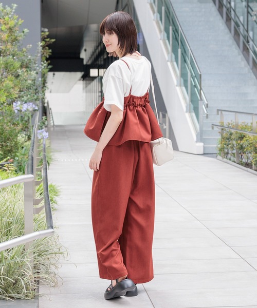 LAKOLE（ラコレ）の「ギャザーフリルサロペット / 450294（つなぎ