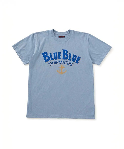 BLUE BLUE(ブルーブルー)の「HT400 SHIPMATES ショートスリーブ Tシャツ(Tシャツ/カットソー・メンズ・ホワイト/サックスブルー・SMALL/MEDIUM/LARGE/X-LARGE)」の2枚目の写真