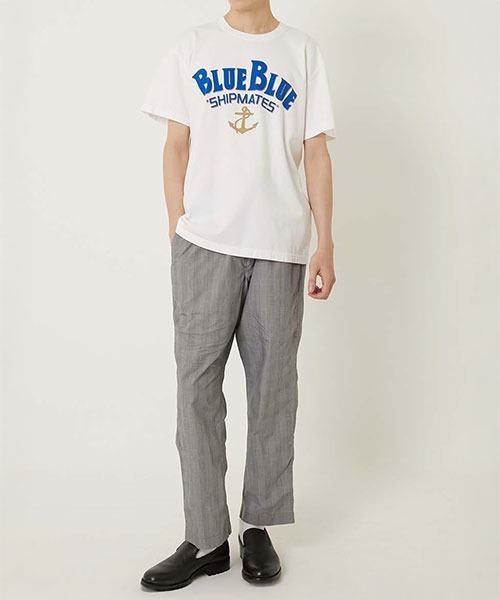 BLUE BLUE(ブルーブルー)の「HT400 SHIPMATES ショートスリーブ Tシャツ(Tシャツ/カットソー・メンズ・ホワイト/サックスブルー・SMALL/MEDIUM/LARGE/X-LARGE)」の9枚目の写真
