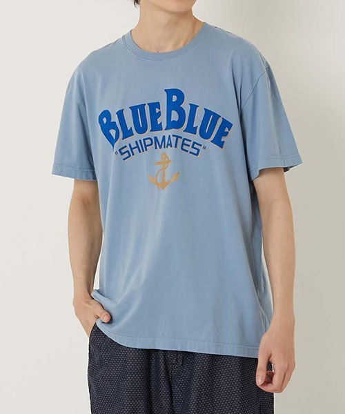 BLUE BLUE(ブルーブルー)の「HT400 SHIPMATES ショートスリーブ Tシャツ(Tシャツ/カットソー・メンズ・ホワイト/サックスブルー・SMALL/MEDIUM/LARGE/X-LARGE)」の11枚目の写真