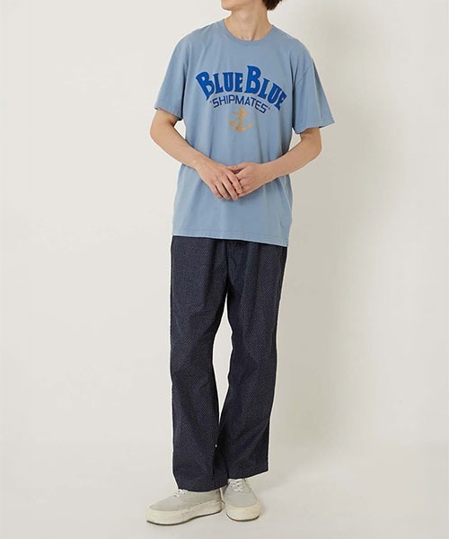 BLUE BLUE(ブルーブルー)の「HT400 SHIPMATES ショートスリーブ Tシャツ(Tシャツ/カットソー・メンズ・ホワイト/サックスブルー・SMALL/MEDIUM/LARGE/X-LARGE)」の12枚目の写真