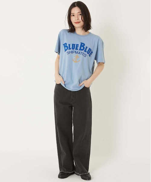BLUE BLUE(ブルーブルー)の「HT400 SHIPMATES ショートスリーブ Tシャツ(Tシャツ/カットソー・メンズ・ホワイト/サックスブルー・SMALL/MEDIUM/LARGE/X-LARGE)」の15枚目の写真