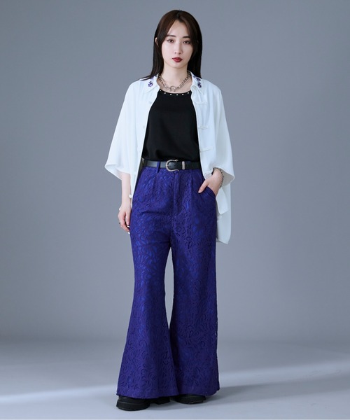 Ellno Loset(エルノロゼット)の「フラワー刺繍チャイナドルマンシャツ(シャツ/ブラウス・メンズ・ブルーグレー/オフホワイト/グリーン/ブラック・SMALL/LARGE/MEDIUM)」の19枚目の写真